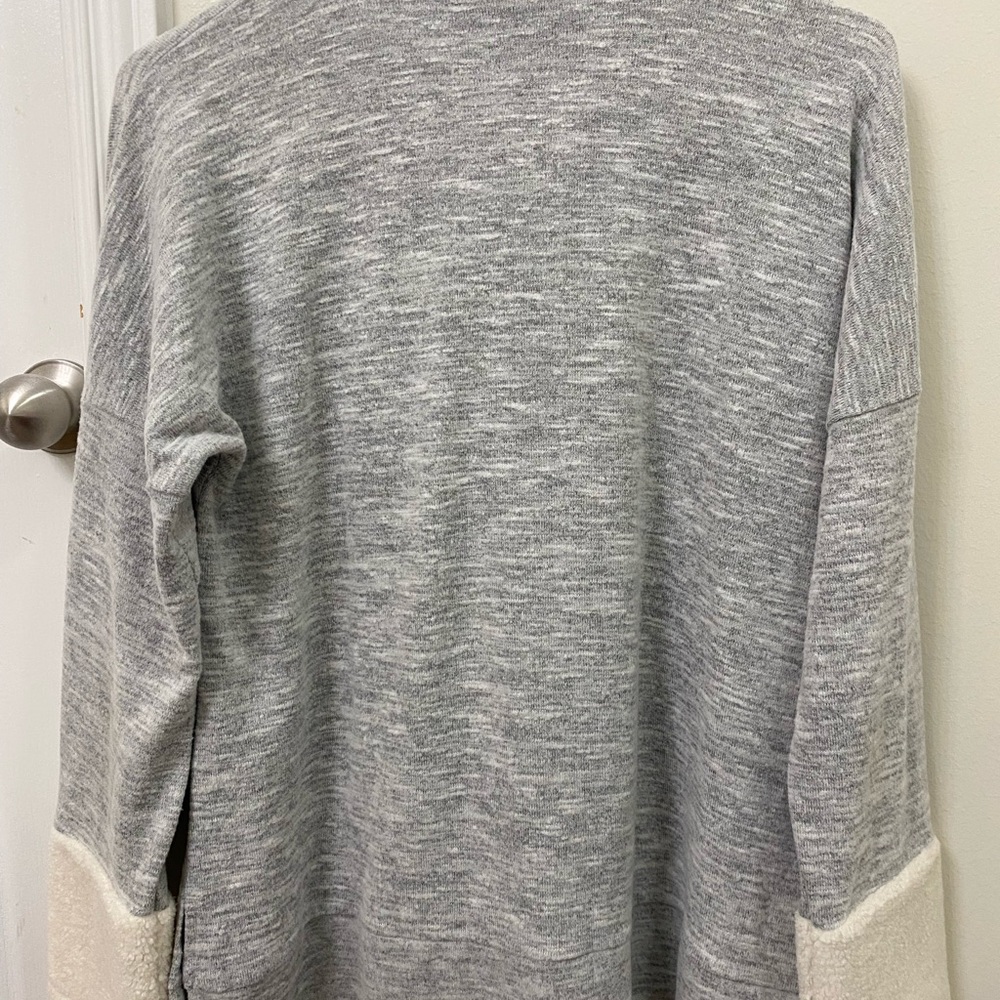 Sunday in Brooklyn Gray and Cream Cowl Neck Sweater - Picture 5 of 6